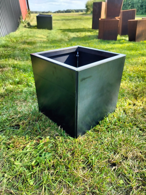 Corten blomlåda 32x32x32 cm