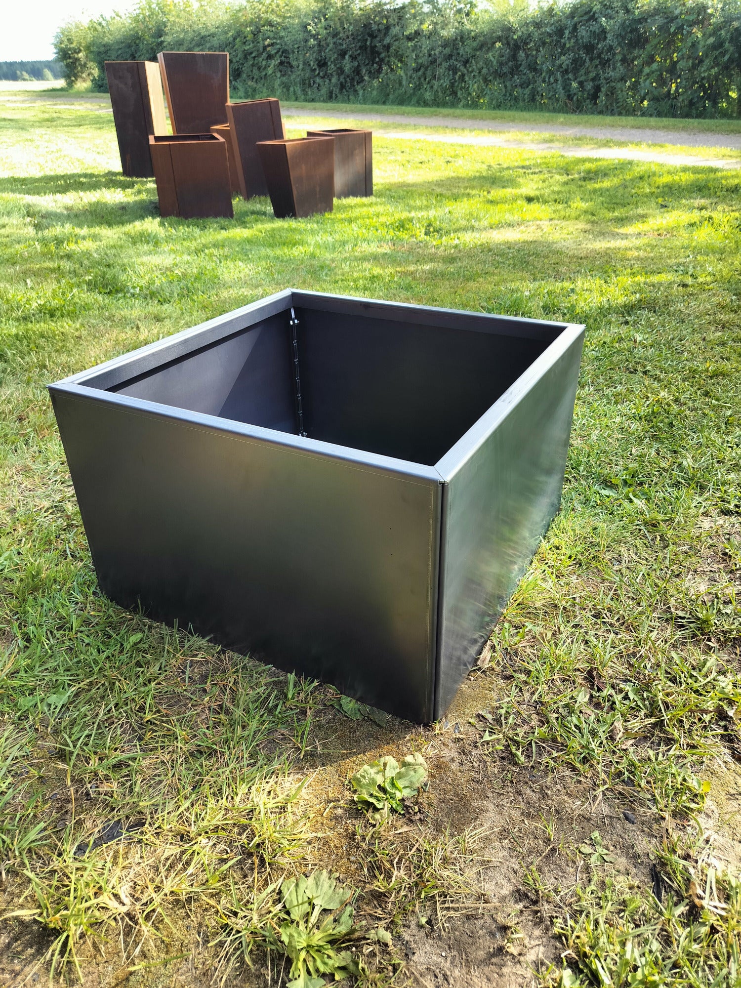 Corten blomlåda 52x52x32 cm