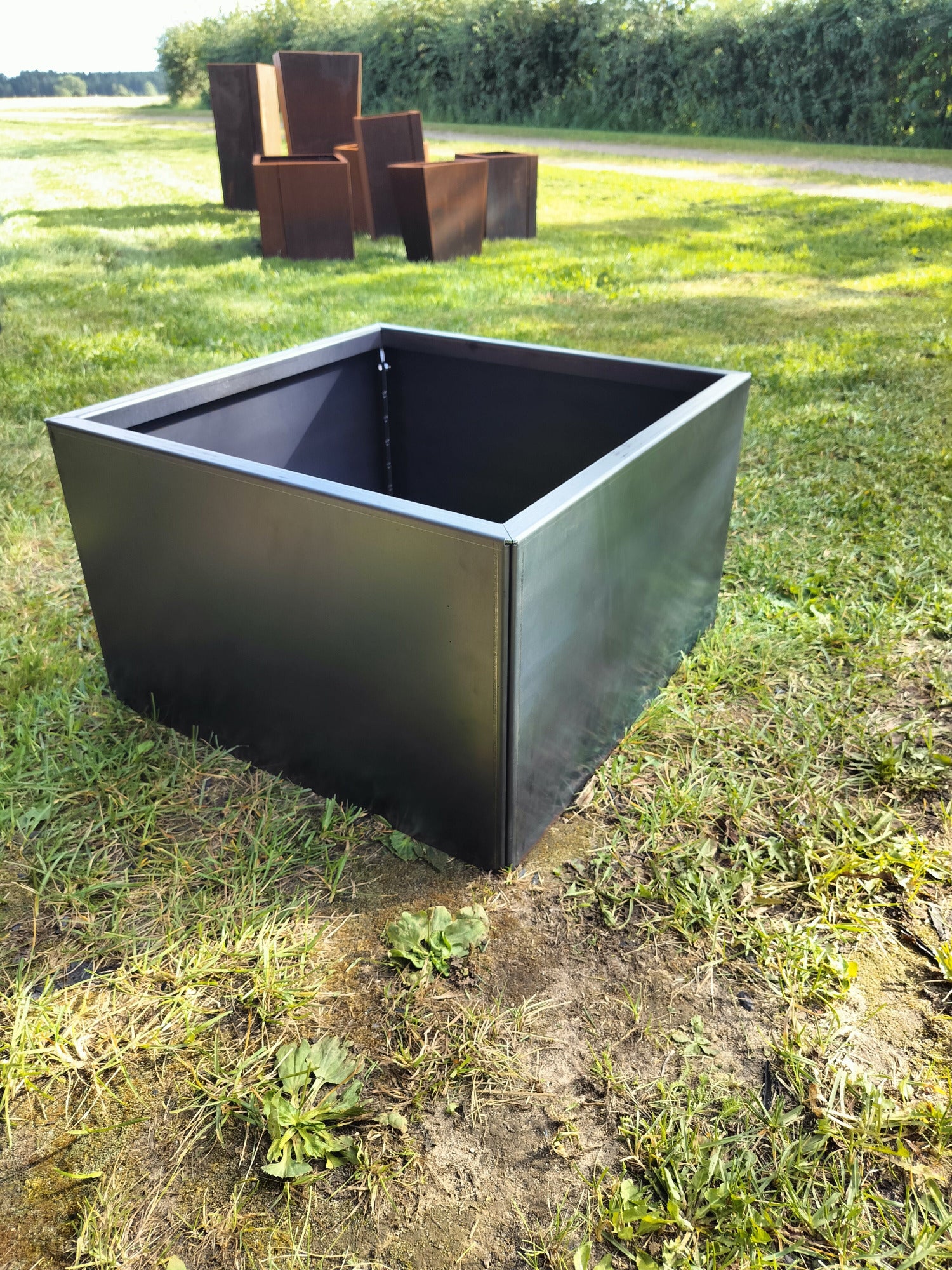 Corten blomlåda 52x52x32 cm
